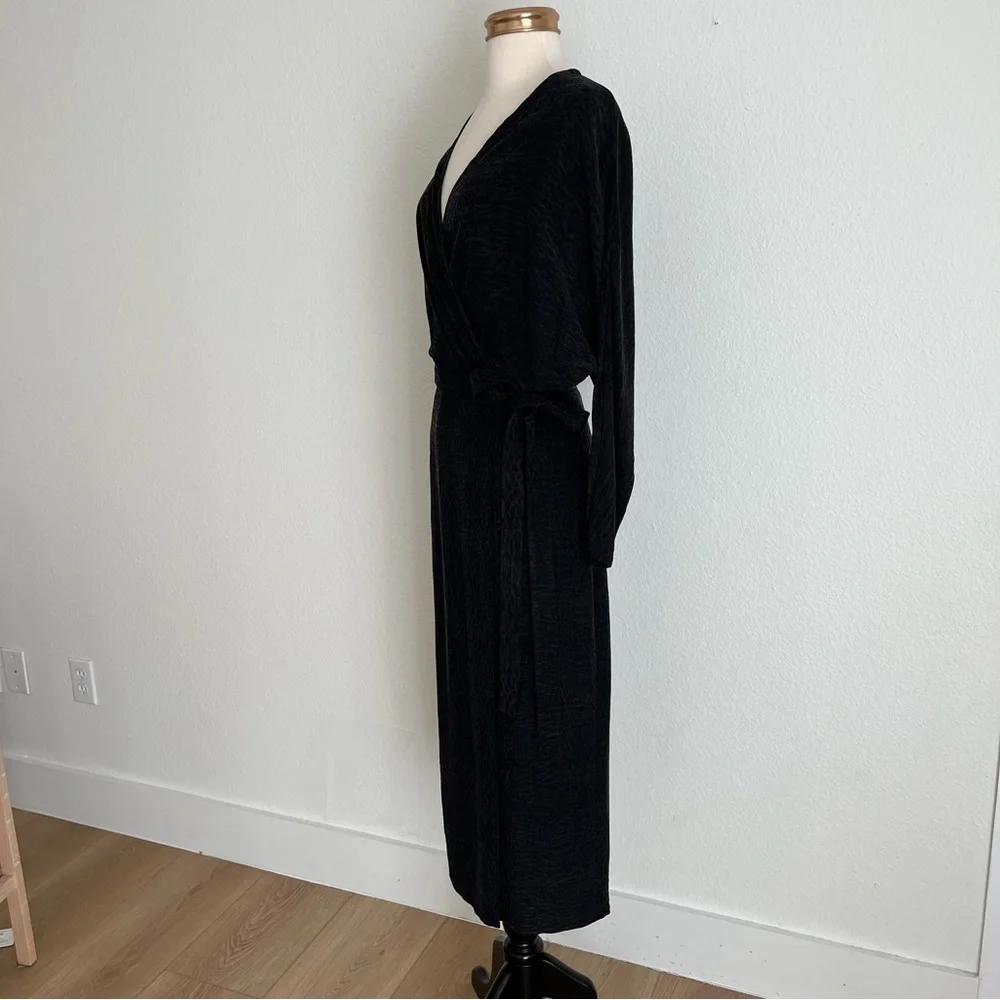 UNDRESS Lithuania ( NWT) | XS/S Maneli Cupro Black Midi Wrap Dress - Picture 9 of 12